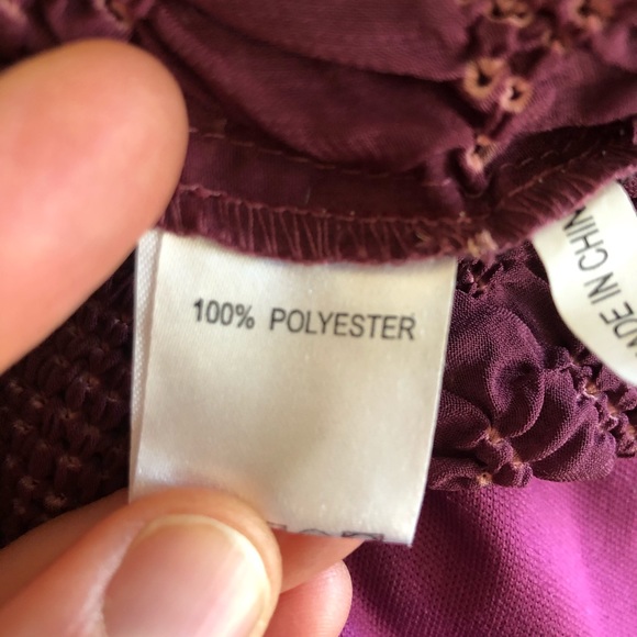 Burgundy embroidered stretch top - Picture 4 of 6